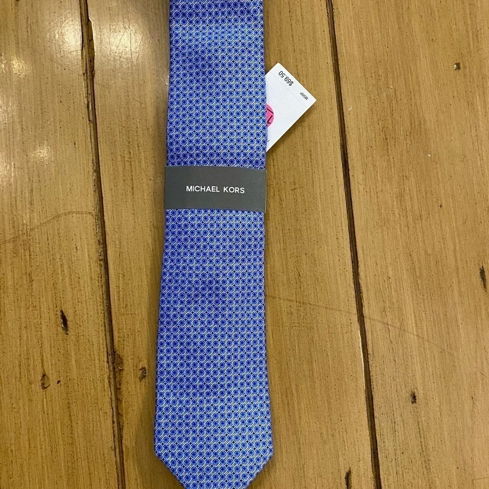 Michael Kors Blue Patterned Men's Tie NEW